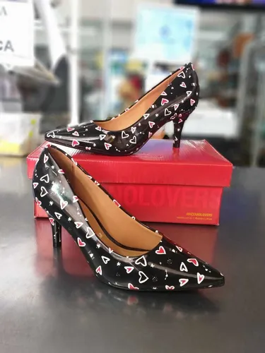 Generador Por qué no Converger Zapato Taco Aguja Negro Stiletto Vizzano Corazones