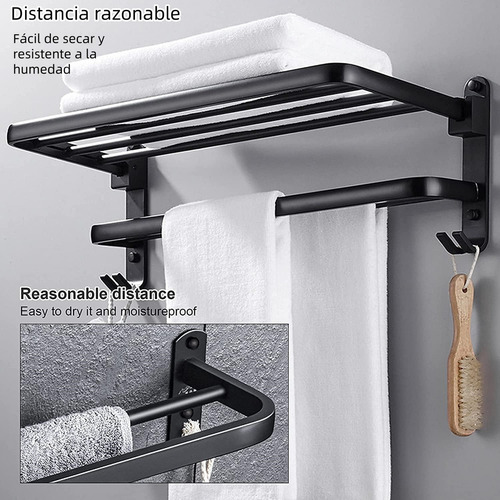 Toallero Soporte De Toallas Estante Para Baño De Pared 60cm