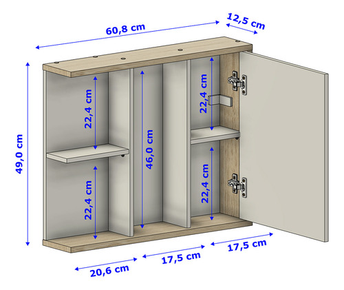 Armário Para Banheiro Kit Completo Gabinete Para Pia De Coluna Com Rodízios Pequin E Armario Espelheira Ravena Cor Branco Ipê