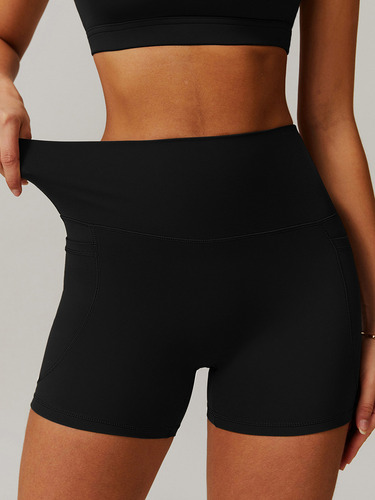 Shorts Deportivos Mujer Licra Corte Alto Yoga Diseño Limpio