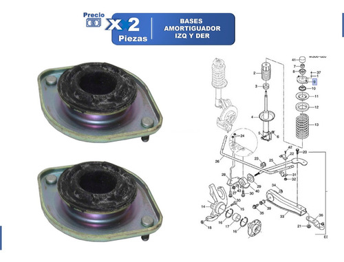 Bases Amortiguador Izq Y Der Chevrolet Chevy Monza 1994 2 Pz