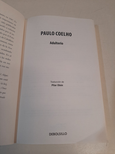 Adulterio (debolsillo) - Paulo Coelho (Usado)