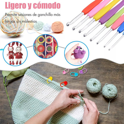 - Kit De 53 Ganchos Y Accesorios Para Tejer A Ganchillo