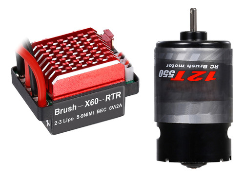 Motor Rc 550 12t, 60 A/360 A, Velocidad Eléctrica Con Escobi