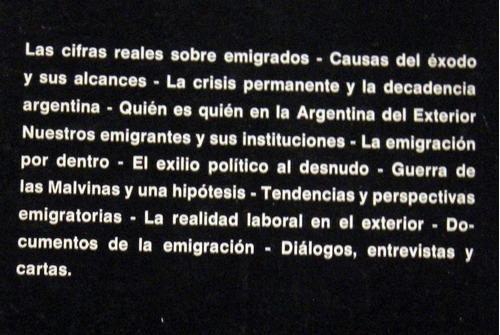 Juan Carlos Zucotti La Emigración Argentina Contemporánea 