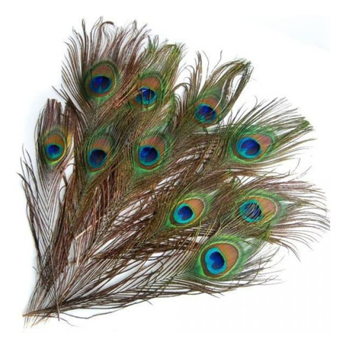 20 Piezas Plumas De Cola De Ojo De Pavo Real For Máa
