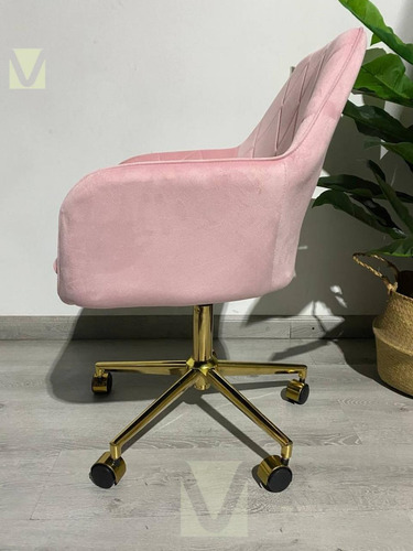 Silla De Escritorio Diamante Asiento Velvet Patas Con Ruedas
