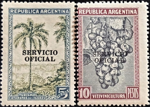 Argentina, Lote Oficiales Gj 668-669 5p 10p 1955 Mint L19096