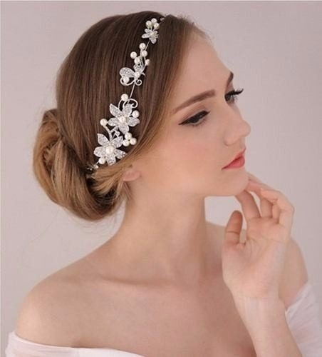 Arranjo Cabelo Coroa Noiva Dama Princesa Tiara Penteados
