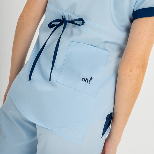 Ambo Medico Oh! Wear Lola Poly Celeste Con Azul