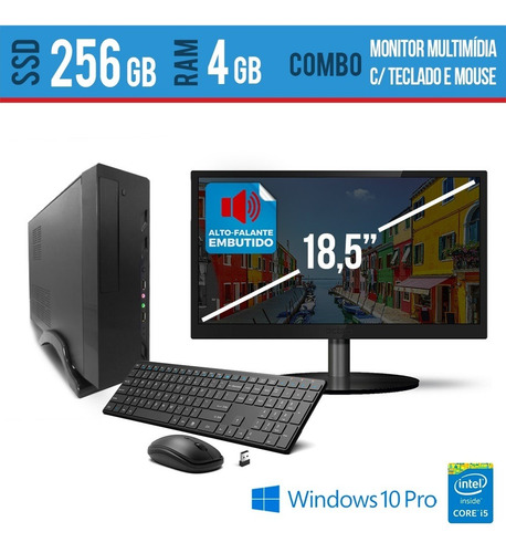 Imagem 1 de 1 de Desk Intel I5 4gb Ssd 256 Teclado E Mouse S/fio Monitor W10