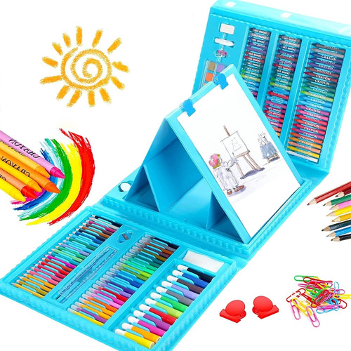 Kit De Dibujo, 208 Piezas Kit De Arte Profesional Plegable