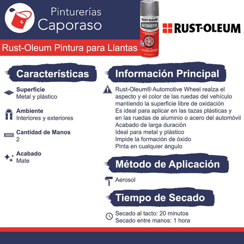 Rust Oleum Aerosol Para Llantas Acero - Caporaso