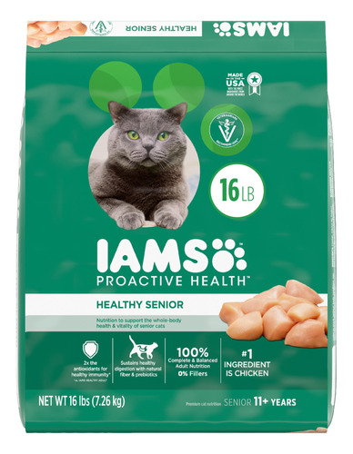 Alimento Seco Iams Proactive, Saludable Para Gatos Ancianos