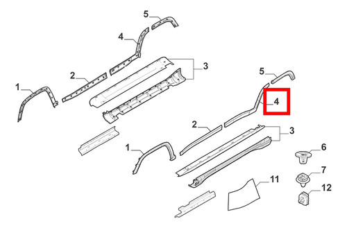 Moldura Porta Traseira Esquerda Preta Compass Jeep 7092497