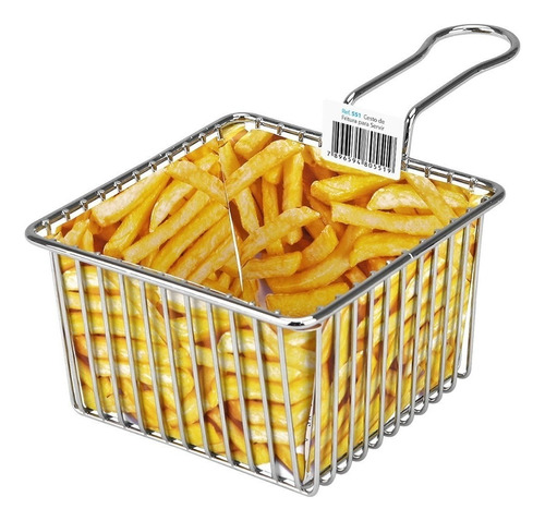 Cesto De Fritura Para Servir Porção Batata Frita Niquelart