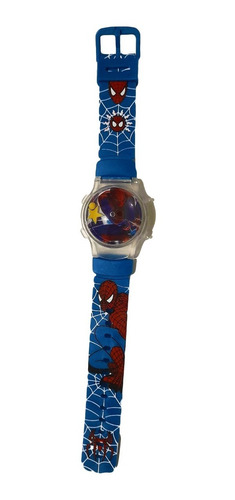 Reloj Digital Hombre Araña Con Tapa Y Luz Juguetería Niños