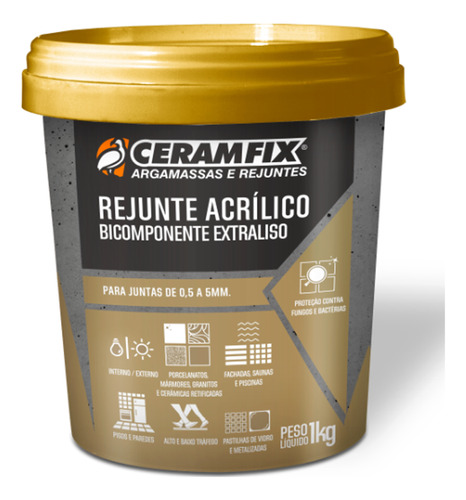 Rejunte Acrilico Bicomponente Ceramfix Bege Claro 1kg