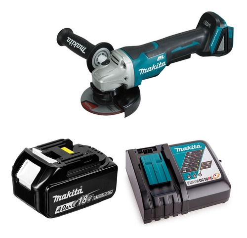 Esmeril Angular 4-1/2'' 18 Volt + Batería 4 Ah Makita Dga455