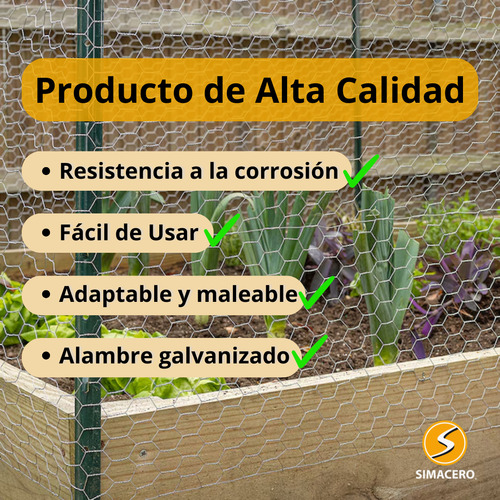 Malla Hexagonal Gallinera 1.50 X 45 Metros Abertura 50mm C20