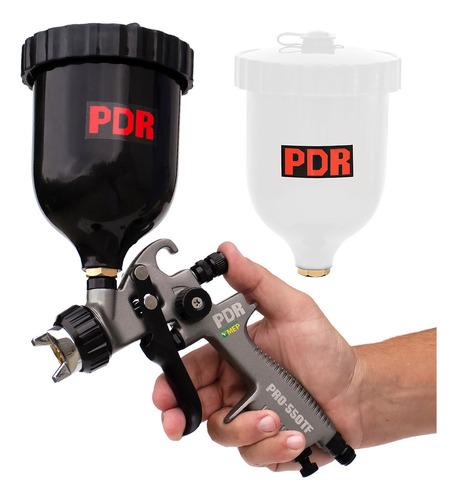 Pistola Pintura Bico 1.4mm Automotiva + Caneca Preta Extra Cor Cinza