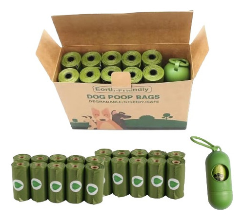 Bolsas Biodegradables Para Perros - 20 Rollos + Dispensador