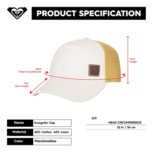 Gorra De Mujer Roxy Incognito
