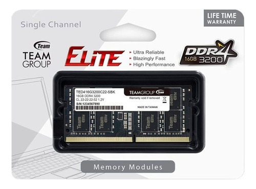 Memoria So-dimm Teamgroup Elite 16gb Ddr4-3200mhz 