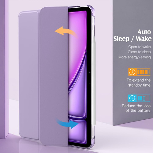 Smart Case Moko Para iPad Air6 11 M2 2024 A2902 A2903 Purple