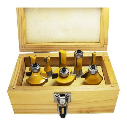 Kit Jogo Fresas Para Tupia Madeira 8 Peças Haste 12mm