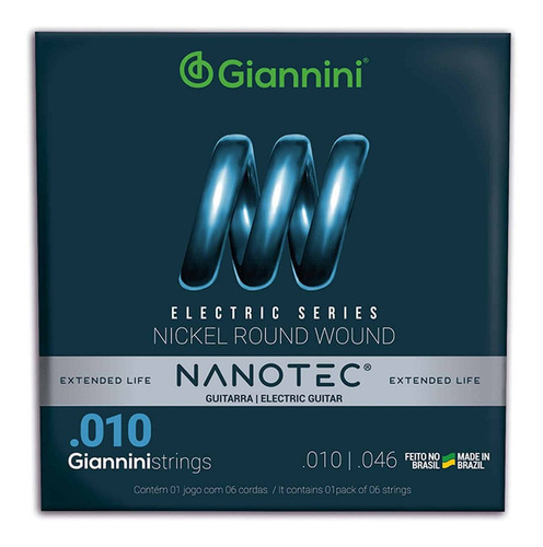 Encordoamento Giannini Guitarra Geegst10 Pn Nanotec