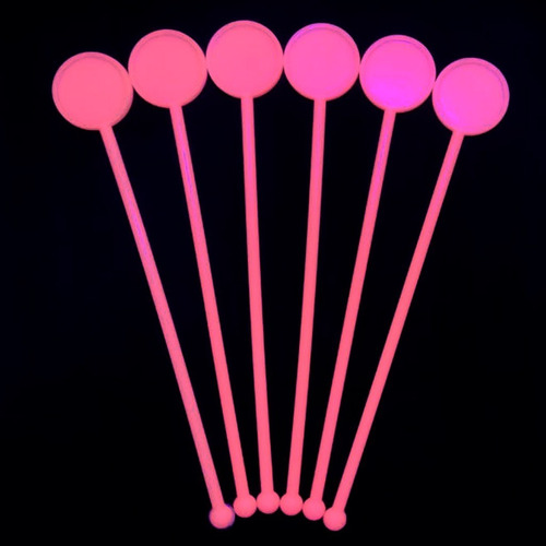 Mexedor De Bebidas De Acrílico Russo Art Transparente Rosa Neon Com Design Mexedor