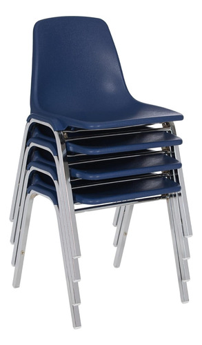 Silla Apilable Poly Shell, Color Azul