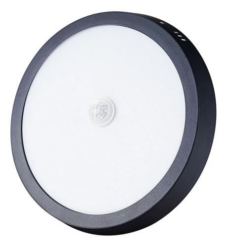 Panel Plafon Lampara Led Sobrepuesto Negro Con Sensor 18w