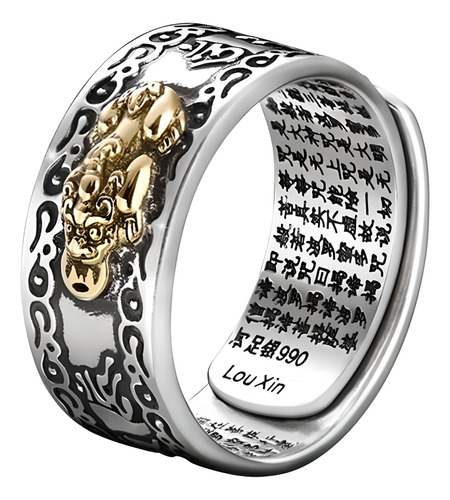 Anillo Pixiu Suerte Riqueza Prosperidad Feng Shui Hombre