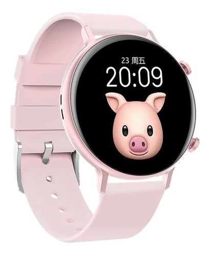Reloj Smartwatch Redondo Para Dama Llamadas Calorias Pasos 