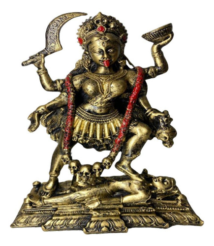 Estátua Deusa Kali - Decoração Hinduísmo Em Resina