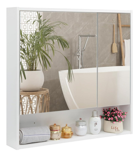 Gabinete De Baño C/espejo; Alimorden, Blanco