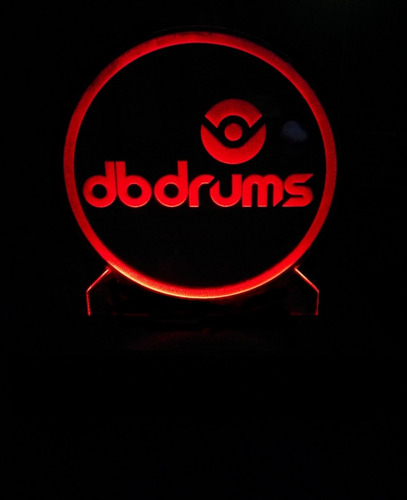 Lámpara Acrílico Led Personalizadas Con Base Y Fuente Estructura Negro Pantalla A Pedido