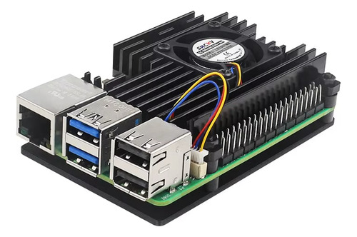 Carcasa Case Raspberry Pi 5 + Disipador Aluminio Ventilador