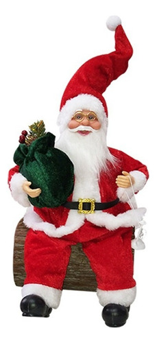 M Adorno De Muñeco De Papá Noel Sentado Rojo Grande