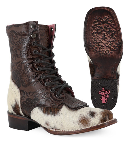 Macarena Lbotin Lace Up Dama Piel Con Pelo