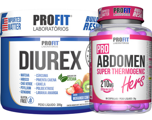 Kit Diurético Diurex 200g + Termogênico Pro Abdomen Hers
