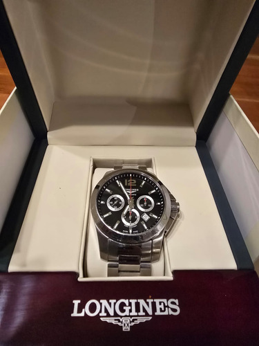 Reloj Longines Conquest Chrono Automático Impecable Negro Plateado Negro (Usado)