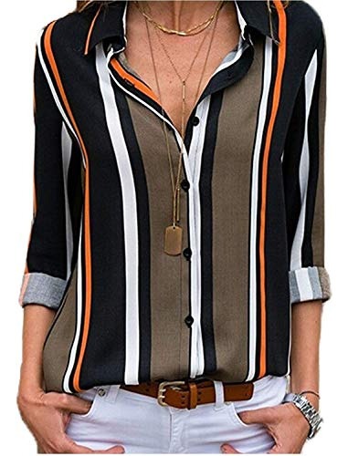 Asksa Womens Long Sleeves Camisas V Neck S B07h418hwy_060424