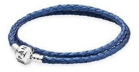 Imagen 2 de 4 de Pulsera Doble De Cuero Pandora Con 1 Charm Edición Limitada