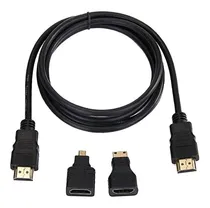 Comprar Cable Hdmi 3 En 1, Con Adaptadores Mini Hdmi Y Micro Hdmi