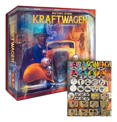 Kraftwagen + Tokens De Madera Juego De Mesa En Español