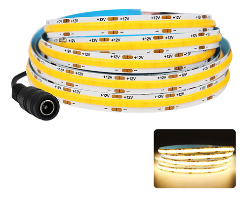 Tira De Luz Led Cob Flexible Tira Led Interior Luz Calida 2m