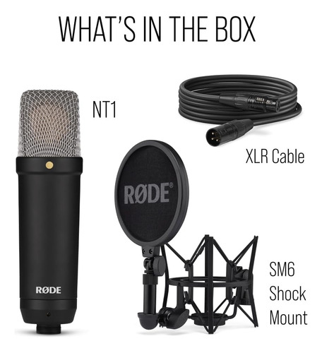 Rde Nt1 Signature Series Condenser Microfone Com Sm6 Shockm